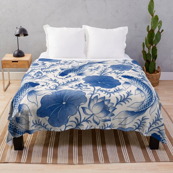 Item preview, Chinese Porcelain Koi Fish Seamless Pattern | Blue and White Cobalt Porcelain designed and sold by StickyGuys.