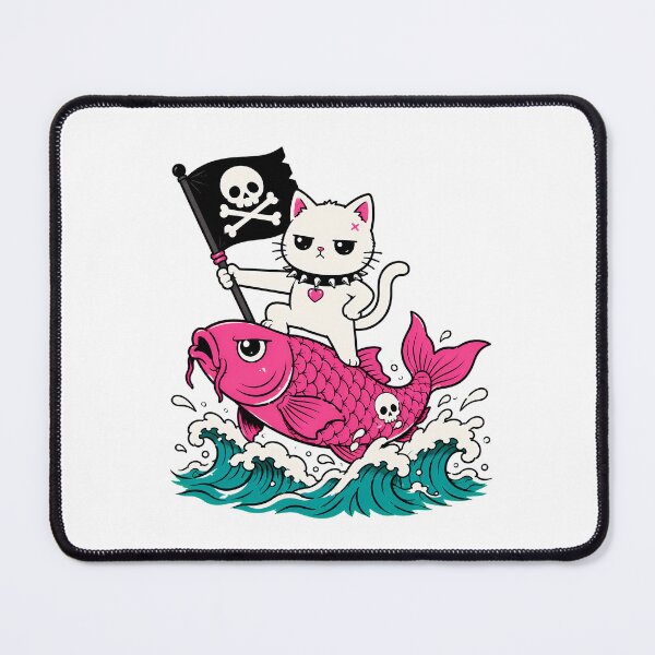 Item preview, Punk Pirate Kitty Koi Pastel Goth Feline designed and sold by chattsuede.