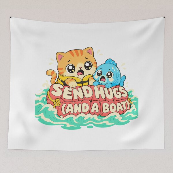 Item preview, Send Hugs Tabby Ocean Rescue Cartoon designed and sold by chattsuede.