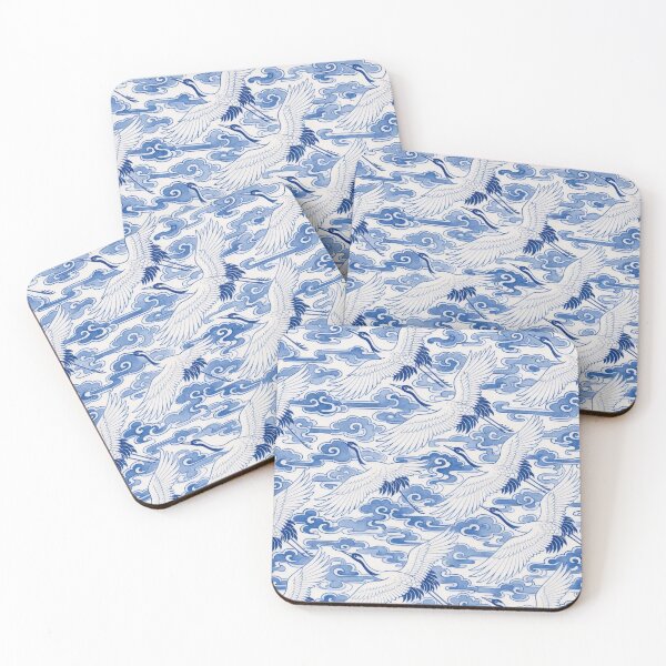 Item preview, Chinese Porcelain Crane Cloud Seamless Pattern | Blue and White Cobalt Bird designed and sold by StickyGuys.