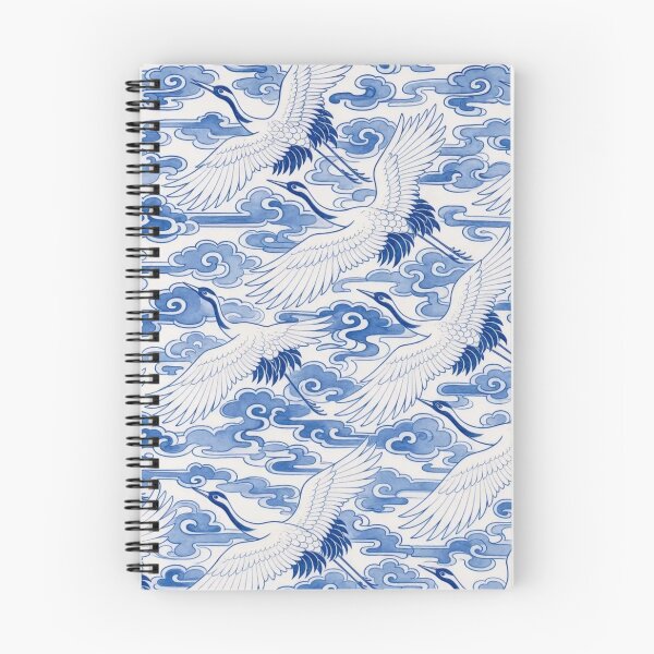 Item preview, Chinese Porcelain Crane Cloud Seamless Pattern | Blue and White Cobalt Bird designed and sold by StickyGuys.