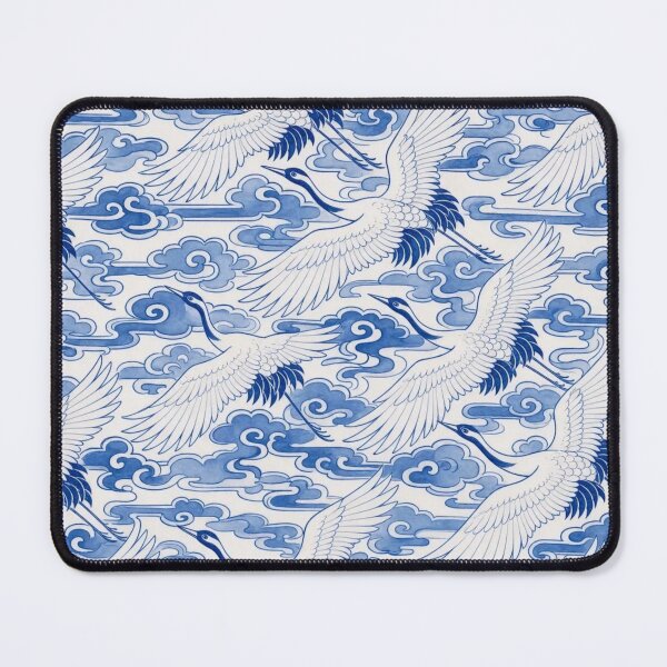 Item preview, Chinese Porcelain Crane Cloud Seamless Pattern | Blue and White Cobalt Bird designed and sold by StickyGuys.