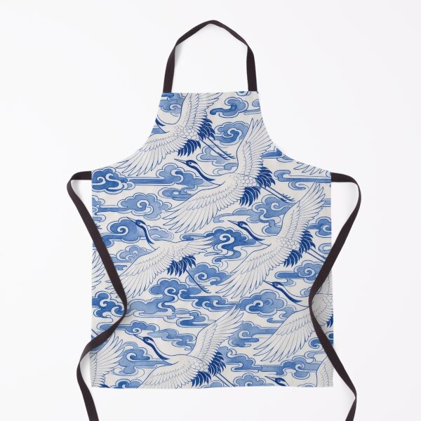 Item preview, Chinese Porcelain Crane Cloud Seamless Pattern | Blue and White Cobalt Bird designed and sold by StickyGuys.