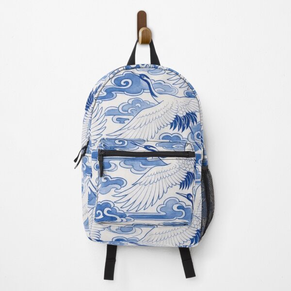 Item preview, Chinese Porcelain Crane Cloud Seamless Pattern | Blue and White Cobalt Bird designed and sold by StickyGuys.