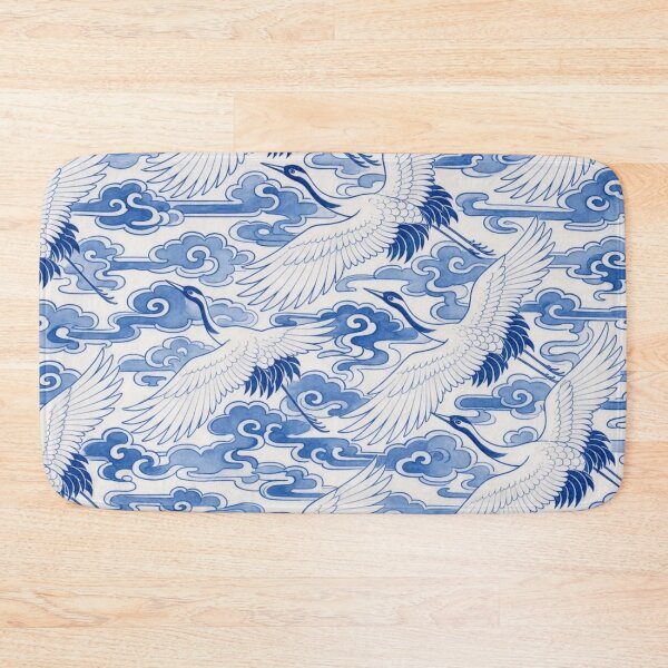 Item preview, Chinese Porcelain Crane Cloud Seamless Pattern | Blue and White Cobalt Bird designed and sold by StickyGuys.