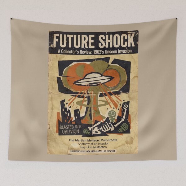 Item preview, Retro Alien Invasion Poster - Vintage UFO Pulp Sci-Fi Wall Art designed and sold by vaerk.