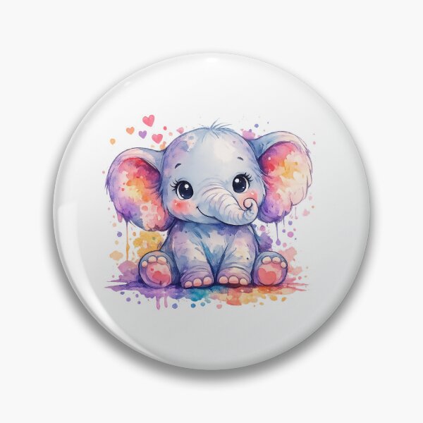 Item preview, A cute watercolor style colorful elephant portrait  designed and sold by lafataviola.