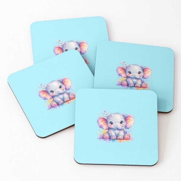 Item preview, A cute watercolor style colorful elephant portrait  designed and sold by lafataviola.