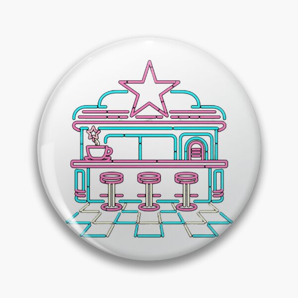 Item preview, Synthwave Diner Coffee Shop Glowing 1950s Scene designed and sold by chattsuede.