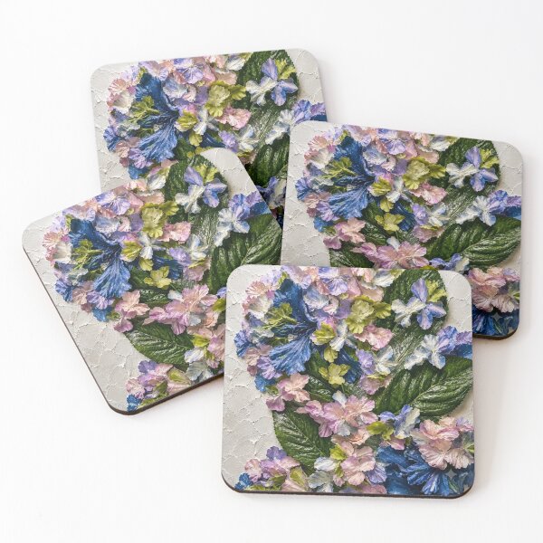 Item preview, Pastel Hydrangea and Paint Splatter Mixed Media Art designed and sold by THE SPLATTERED HAUS BY SAGE BANKS.