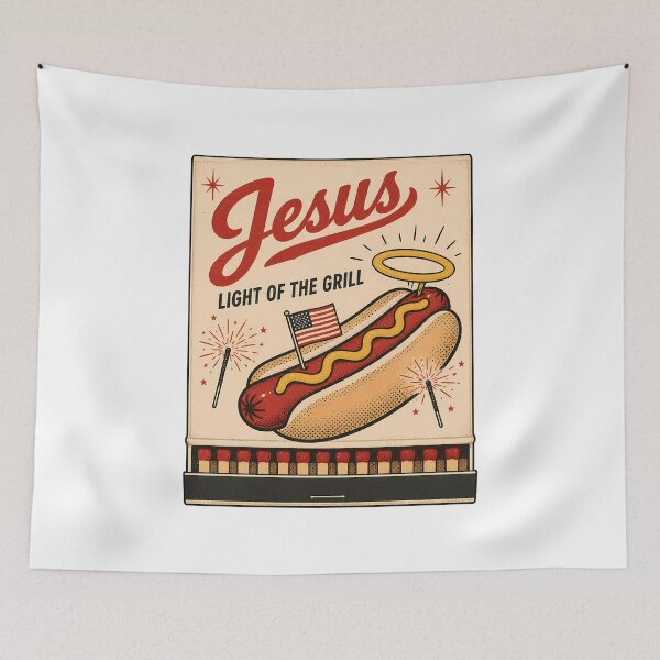 Item preview, Jesus Light of the Grill Patriotic Frank BBQ designed and sold by chattsuede.