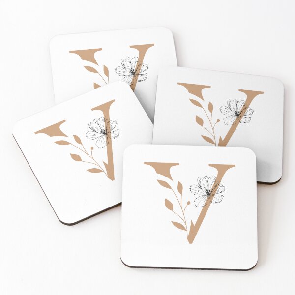 Item preview, Floral Monogram Letter v Sticker | Elegant Botanical Initial v designed and sold by Mia-sanocean.