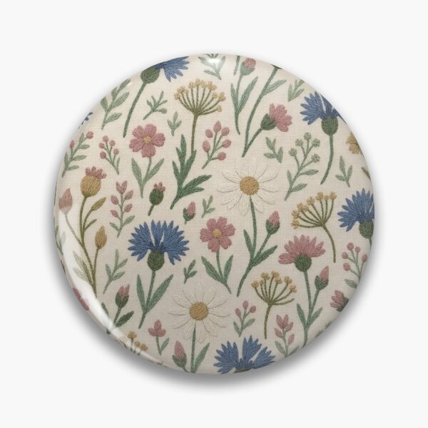 Item preview, Crewel Embroidery Meadow Flower Seamless Pattern | Vintage Wool Stitch Floral designed and sold by StickyGuys.