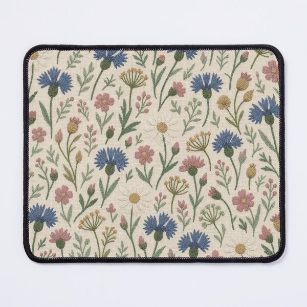 Item preview, Crewel Embroidery Meadow Flower Seamless Pattern | Vintage Wool Stitch Floral designed and sold by StickyGuys.
