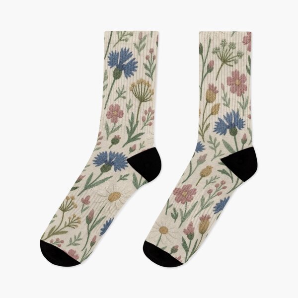Item preview, Crewel Embroidery Meadow Flower Seamless Pattern | Vintage Wool Stitch Floral designed and sold by StickyGuys.