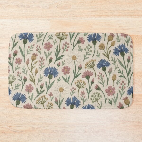 Item preview, Crewel Embroidery Meadow Flower Seamless Pattern | Vintage Wool Stitch Floral designed and sold by StickyGuys.