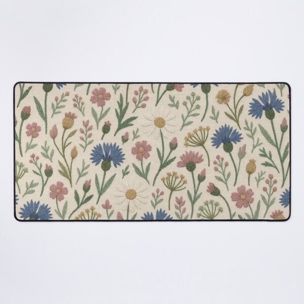 Item preview, Crewel Embroidery Meadow Flower Seamless Pattern | Vintage Wool Stitch Floral designed and sold by StickyGuys.