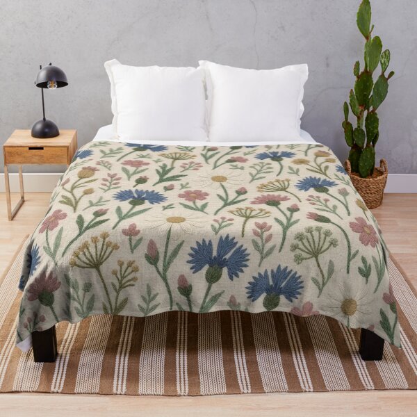 Item preview, Crewel Embroidery Meadow Flower Seamless Pattern | Vintage Wool Stitch Floral designed and sold by StickyGuys.