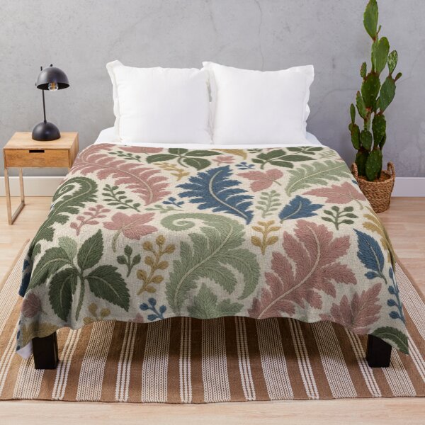 Item preview, Crewel Embroidery Fern Foliage Seamless Pattern | Vintage Wool Stitch Botanical designed and sold by StickyGuys.