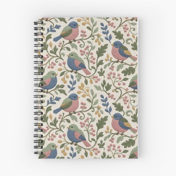 Item preview, Crewel Embroidery Bird Berry Seamless Pattern | Vintage Wool Stitch Folk Bird designed and sold by StickyGuys.