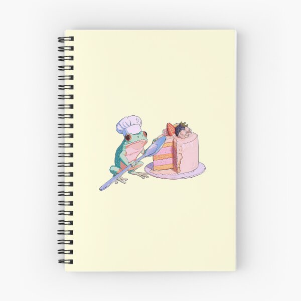 Item preview, Chef Frog Eating Strawberry Cake designed and sold by jianina-alondra.