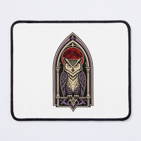 Item preview, Gothic Cathedral Owl Blood Moon Art designed and sold by BoyleDesignShop.