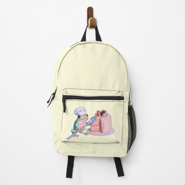 Item preview, Chef Frog Eating Strawberry Cake designed and sold by jianina-alondra.