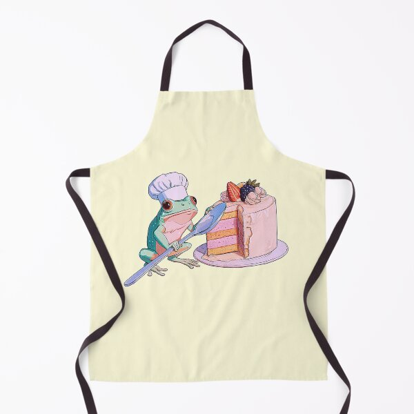 Item preview, Chef Frog Eating Strawberry Cake designed and sold by jianina-alondra.