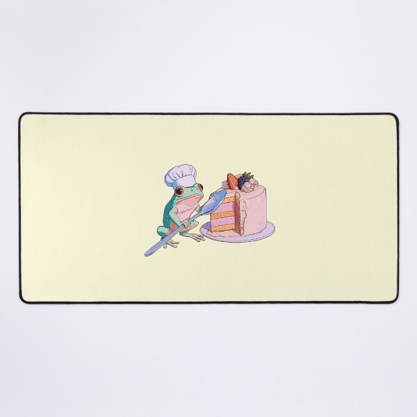 Item preview, Chef Frog Eating Strawberry Cake designed and sold by jianina-alondra.