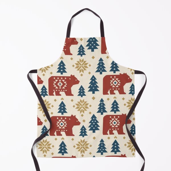 Item preview, Scandinavian Bear Pine Seamless Pattern | Nordic Folk Art Winter Textile designed and sold by StickyGuys.