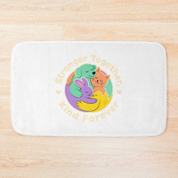 Item preview, Stronger Together Kind Forever Kawaii Animal Hug Badge designed and sold by chattsuede.