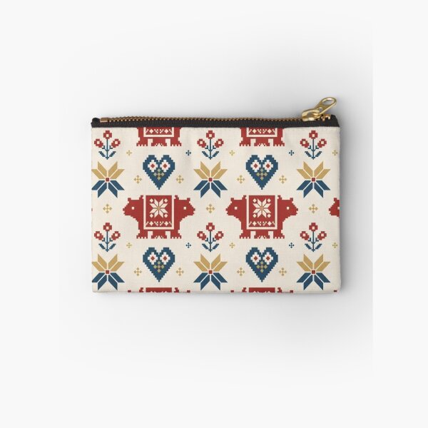 Item preview, Scandinavian Bear Heart Seamless Pattern | Nordic Folk Art Geometric Textile designed and sold by StickyGuys.