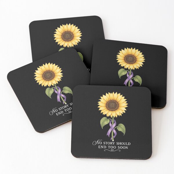 Item preview, No Story Should End Too Soon – Purple Awareness Ribbon Sunflower designed and sold by Betsytiptoe.