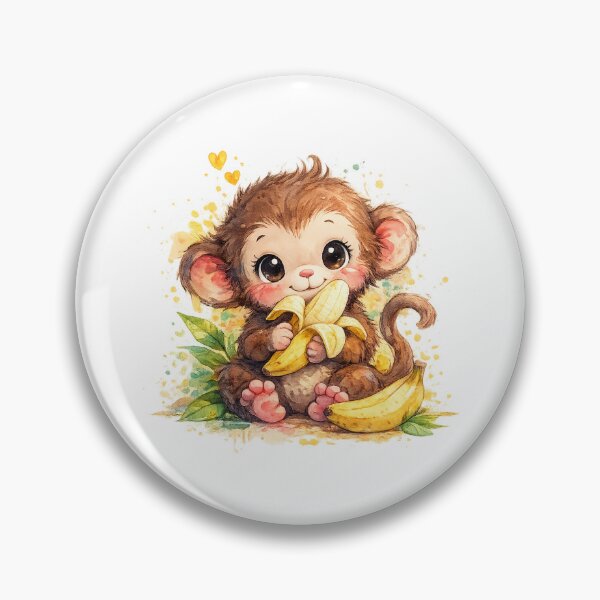 Item preview, A cute monkey baby watercolor style colorful illustration  designed and sold by lafataviola.