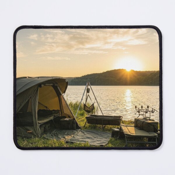 Item preview, Golden Hour Carp Fishing Camp - Premium Angler Jigsaw Puzzle designed and sold by GeekAnglerStore.