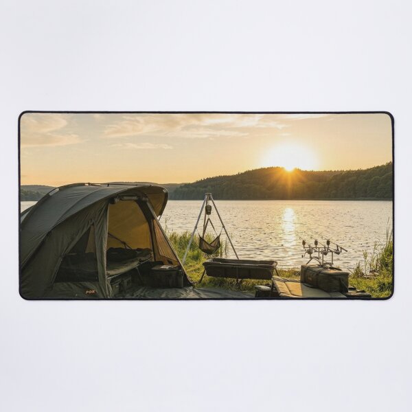 Item preview, Golden Hour Carp Fishing Camp - Premium Angler Jigsaw Puzzle designed and sold by GeekAnglerStore.