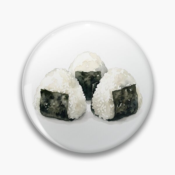 Item preview, Japanese Onigiri Ball Trio Watercolor Illustration designed and sold by BetweenForms.