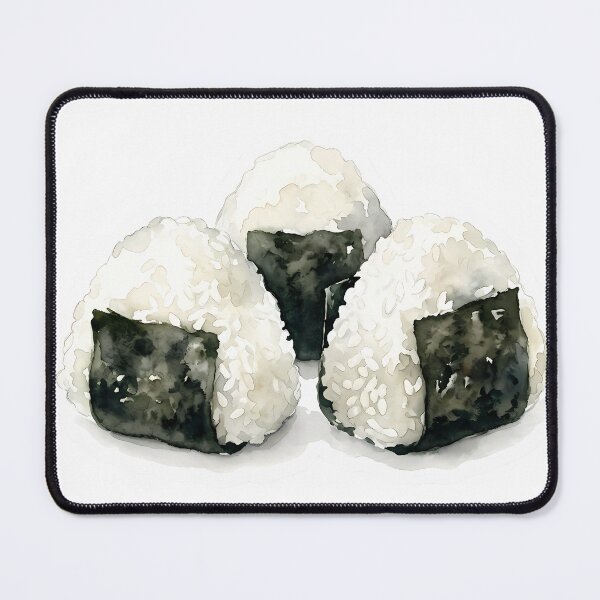 Item preview, Japanese Onigiri Ball Trio Watercolor Illustration designed and sold by BetweenForms.