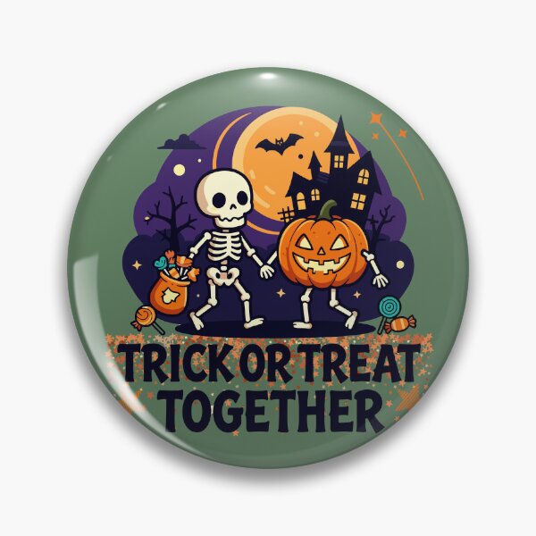 Item preview, Trick or Treat Together | Skeleton and Pumpkin Halloween  designed and sold by artscreat.
