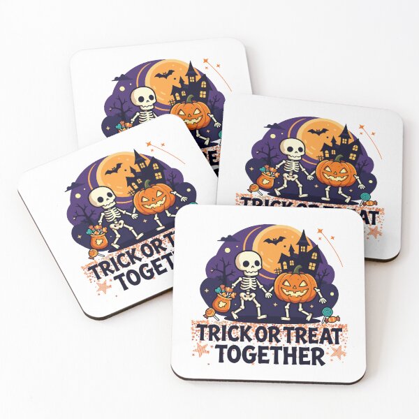 Item preview, Trick or Treat Together | Skeleton and Pumpkin Halloween  designed and sold by artscreat.