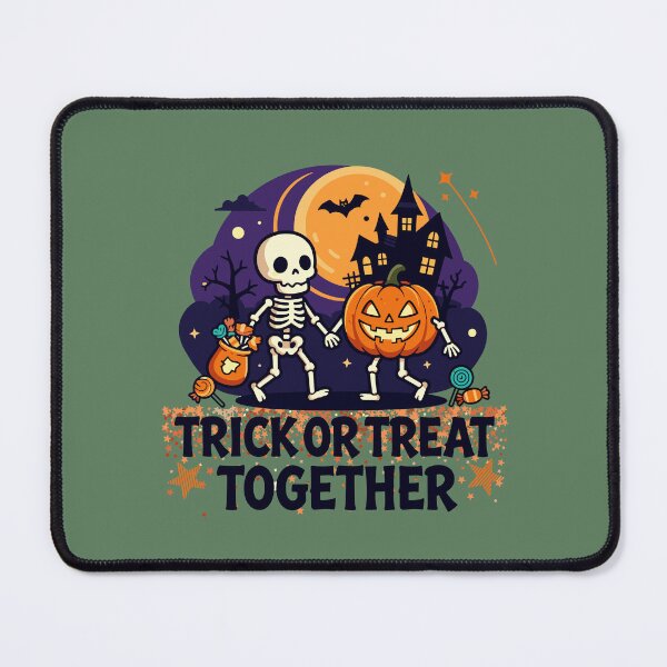 Item preview, Trick or Treat Together | Skeleton and Pumpkin Halloween designed and sold by artscreat.