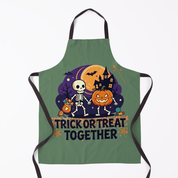 Item preview, Trick or Treat Together | Skeleton and Pumpkin Halloween designed and sold by artscreat.