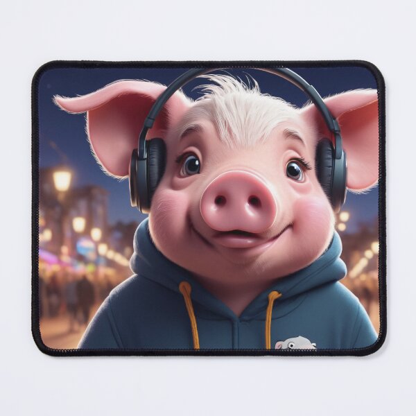 Item preview, Whimsical Pig DJ - Night City Vibes designed and sold by CrippiCrippi.