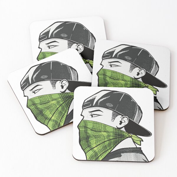 Item preview, 90s Hip Hop Streetwear Boy with Green Bandana – Y2K Retro Urban Illustration designed and sold by Pics'Elle Creations.
