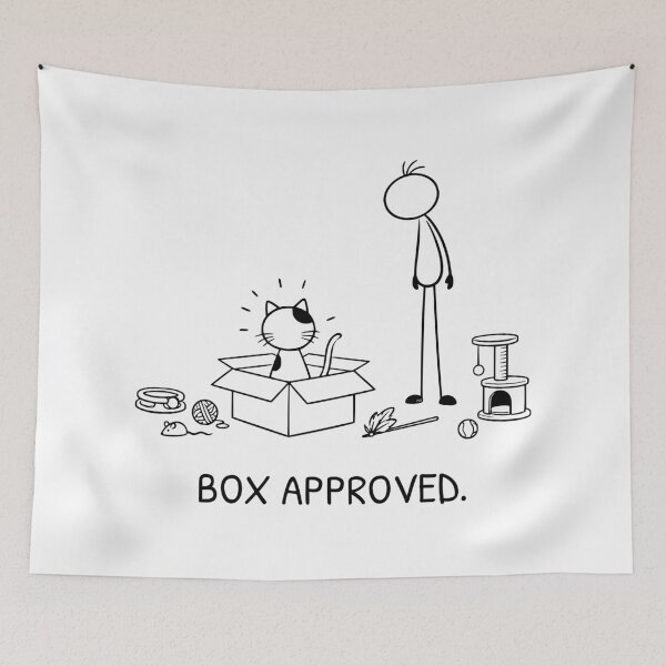 Item preview, Funny Cat Prefers Cardboard Box Over Expensive Cat Toys designed and sold by Pebl-Co.