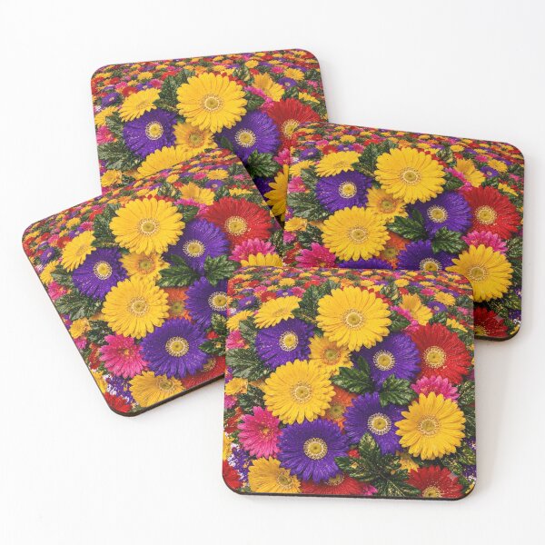 Item preview, Vibrant Gerbera Daisy and Paint Splatter Mixed Media Art designed and sold by THE SPLATTERED HAUS BY SAGE BANKS.