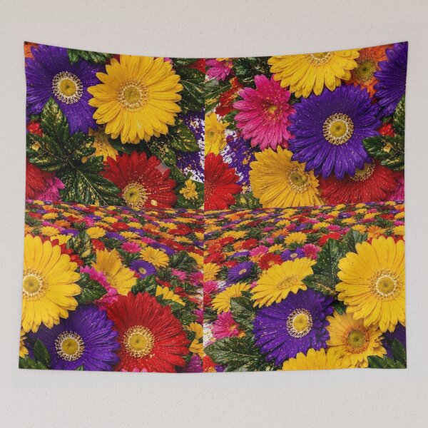 Item preview, Vibrant Gerbera Daisy and Paint Splatter Mixed Media Art designed and sold by THE SPLATTERED HAUS BY SAGE BANKS.