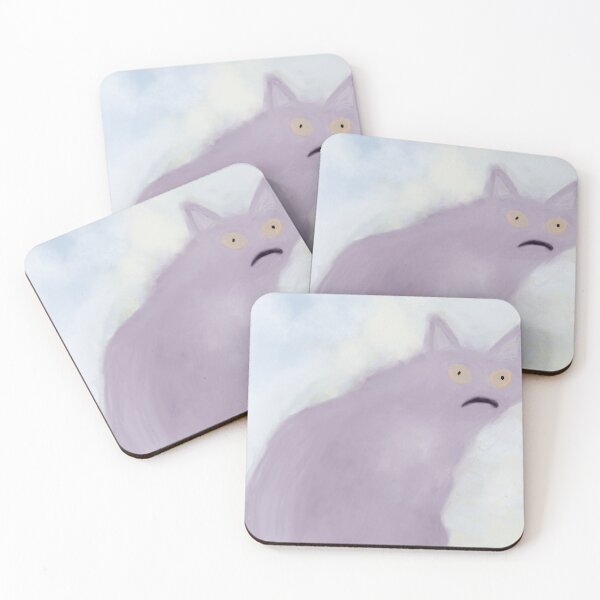 Item preview, Horrified purple cat designed and sold by 8bitblackcat.