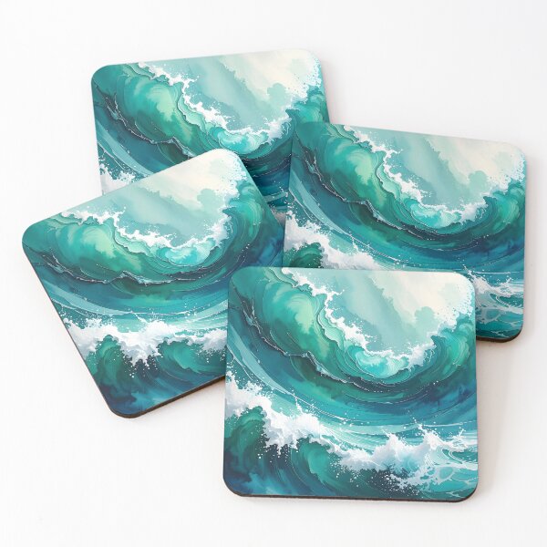 Item preview, Dynamic Emerald Sea Foam Ocean Waves designed and sold by BetweenForms.