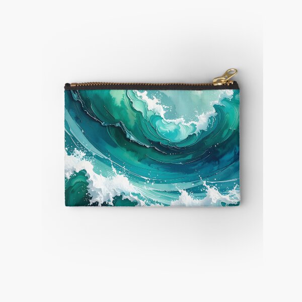 Item preview, Dynamic Emerald Sea Foam Ocean Waves designed and sold by BetweenForms.